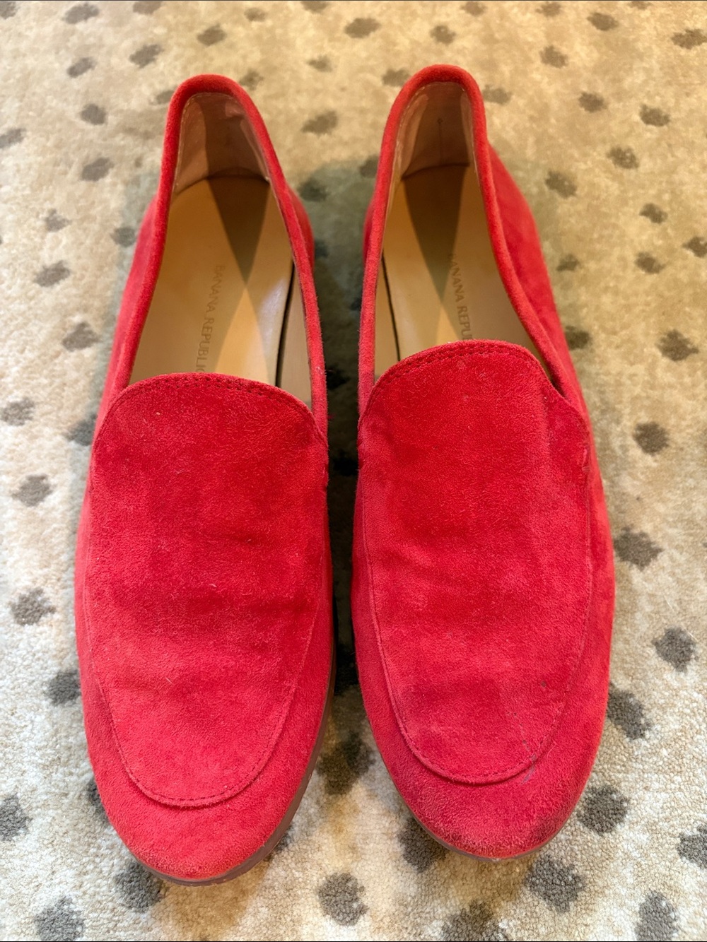 Banana Republic red suede loafer flats size 6